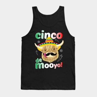 Scottish Highland Cow Celebrates Cinco De Mayo Tank Top